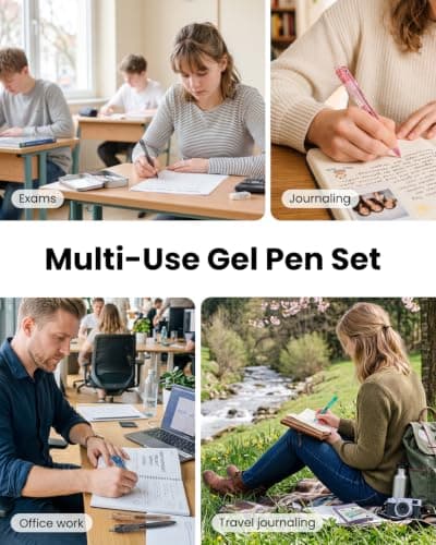 Four Candies 6Pack 0.5mm Black Ink Quick Dry Retractable Gel Pen Set, Cute Transparent Pastel Fine Point Note Taking Aesthetic lnk Pens, Comfort Grip Drawing Writing School Office Home - Thumbnail 6