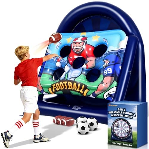 NIBBaNACAL 6FT Giant Inflatable Outdoor Lawn & Yard Game, 2-in-1 Football Target Toss & Soccer Darts Dart Board, Carnival Party Game - Image 1