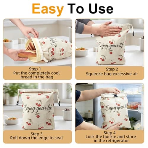 ChefLee Beeswax Bread Bags for Sourdough Homemade Bread (13x17in, 2 Pack) - Sourdough Bread Bags Reusable, Sourdough Bags with Beeswax Lining Keep Fresh Longer, Freezer Safe, Gifts for Baking Loaf - Thumbnail 5