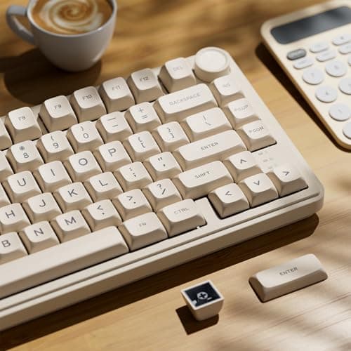 OHY XVX Creamy PBT Keycaps -Tofu Block Themed 132 Keys MDA Profile Doubleshot Keycap Set | Universal Compatibility for MX-Style Switches Mechanical Keyboards-Creamy White - Thumbnail 2