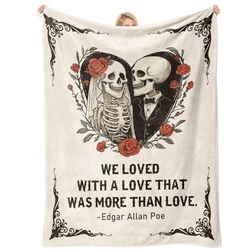 Nuowagify Gifts for Him Her, Anniversary Blanket for Women Men 60"x50", Engagement Wedding Gift for Couples Wife Husband Newlyweds, Bride Gifts, to My Love, I Love You Skeleton Couple Gift - Image 1