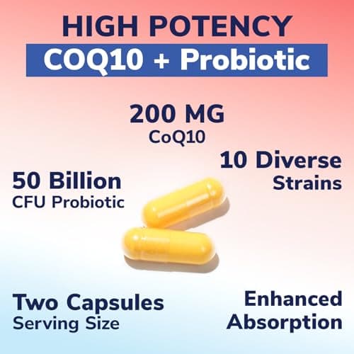 Vitalibre CoQ10 200 mg, with Probiotics for Women & Men, 50 Billion CFU, High Absorption Ubiquinone, Heart & Gut Energy Support, Powerful Antioxidant, Easy to Swallow, 60 Vegan Capsules - Thumbnail 4