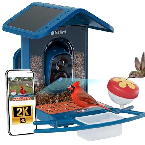 Smart Bird Feeder with Camera Solar Powered, 5GHz/2.4GHz, 2K HD Live View, AI Bird Species Identify, Instant Arrival Alerts, Weatherproof Outdoor Bird Feeder Camera, Best for Bird Lovers - Image 1