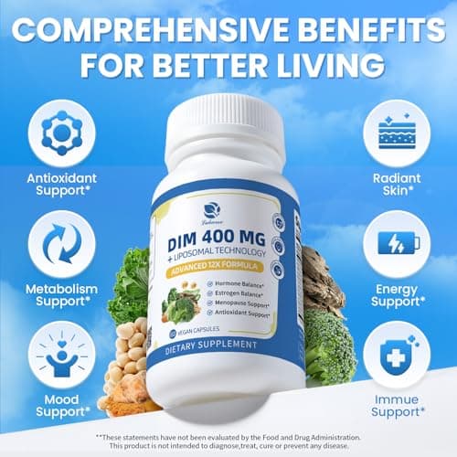 Lukaree DIM Supplement 400MG for Women - 12 in 1 Liposomal Dim Capsules- with Black Cohosh, Soy Isoflavones & Alpha Lipoic Acid, Vegan, 60 Ct. - Thumbnail 5