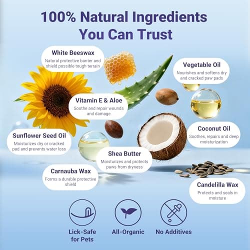 Lick-Safe Dog Paw Balm & Nose Balm, 2.1 oz | Natural Dog Balm with Coconut Oil for Dry Nose, Cracked Paws | Cat Paw Wax and Moisturizer, Nose Butter, Snout Soother | Winter Protection - Thumbnail 2