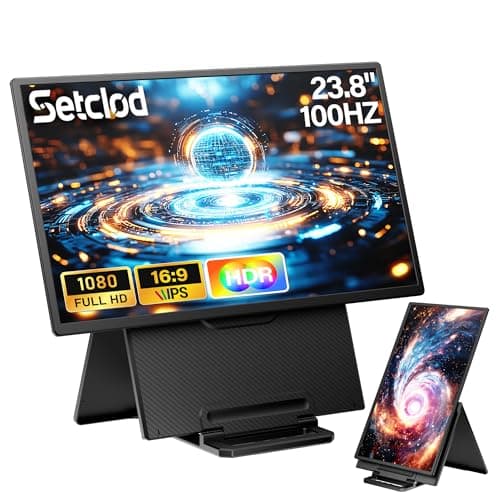 Setclod 23.8" Large Portable Monitor, 1080P FHD 100Hz Laptop Screen Extender, IPS 125% sRGB, Extra USB Hub for Office Gaming with Detachable Stand, Travel Monitor for Window, MAC, Xbox, Switch - Image 1