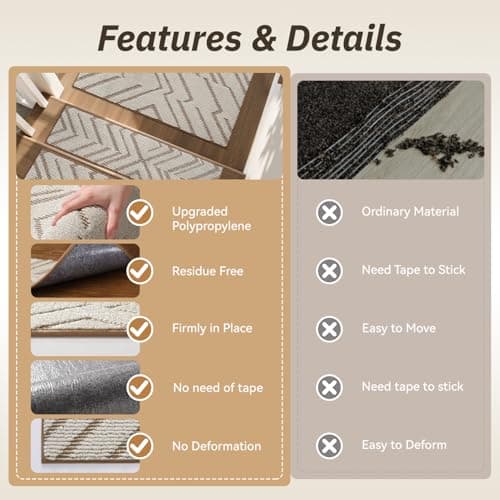PADOOR Stair Treads Non Slip 15 PCS, 3D Peel and Stick Stair Treads for Wooden Steps Indoor, Residue-Free Adhesive Stair Runner for Kids, Elders & Pets, Washable Carpet for Stairs,8"x30",Brown - Thumbnail 5