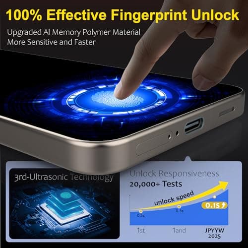 jpyyw 3 Pack Designed for Samsung Galaxy S24 Plus Screen Protector with Install Frame, 9H Tempered Glass Film, Bubble Free - Thumbnail 3