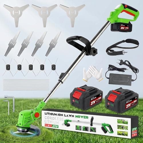 Windpost 21V Cordless String Trimmer, 3 in 1 Electric Weed Wacker Lightweight Weed Eater with 2×2.0Ah Batteries & Charger,Height Adjustable Brush Cutter Grass Trimmer for Small Yard Garden Lawn