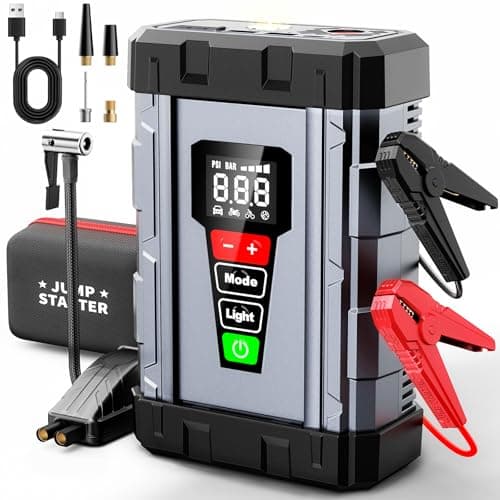 Alltrip X7 Jump Starter with Air Compressor(20,000mAh Battery), 3,000A Portable Car Battery Jump Starter Suitable for 8L Gas/6L Diesel Engines with 150PSI Auto-Shutoff Tire Inflator and LED Light