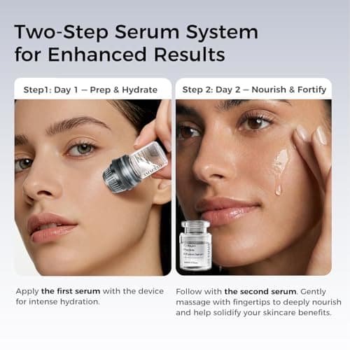 Micro Infusion System for Face Skin, Titanium Needle Cosmetic Stamp Hydra Microneedling Serum - Peptides & Hyaluronic Acid Serum for All Skin Types, 0.25mm Home Infusion Set - Thumbnail 6