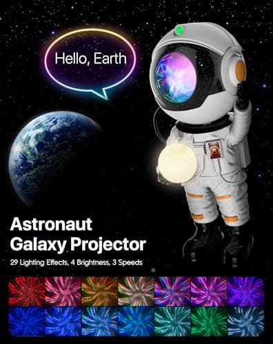 Rossetta Astronaut Galaxy Projector, Star Projector for Bedroom, LED Night Light for Kids Room with Timer and Remote, Room Decor Aesthetic, Party, Gifts for Kids, Adults, Birthday, Valentines Day - Thumbnail 2