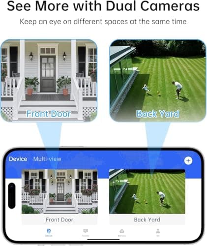 Security Cameras Wireless Outdoor,4MP Outdoor WiFi Wireless Cameras,Outside Battery Powered Camera for Home Security,AI Motion Detection,Color Night Vision,Spotlight,Siren Alarm,SD/Cloud Storage,2Pack - Thumbnail 3
