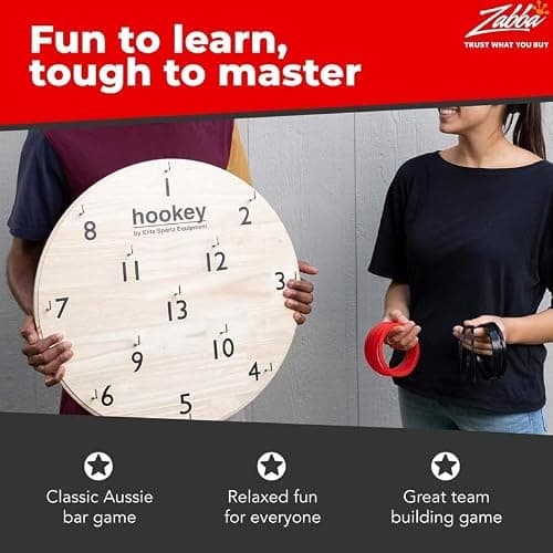 Elite Sportz Equipment Ring Toss Game | Sturdy Wooden Board Set for Kids Outdoor Games | Wall Mounted Hook and Ring Game for Yard Games & Camping Activities - Adults & Kids Picnic - Thumbnail 6