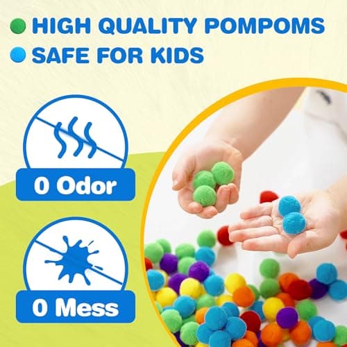 YPLUS Pom Poms Arts and Crafts Kit for Kids, Toddler Creativity Crafts Supplies - Preschool DIY Sensory Montessori Activities - Fine Motor Skills Toys for Kids, Boys and Girls Ages 3-5 4-6 4-8 - Thumbnail 5