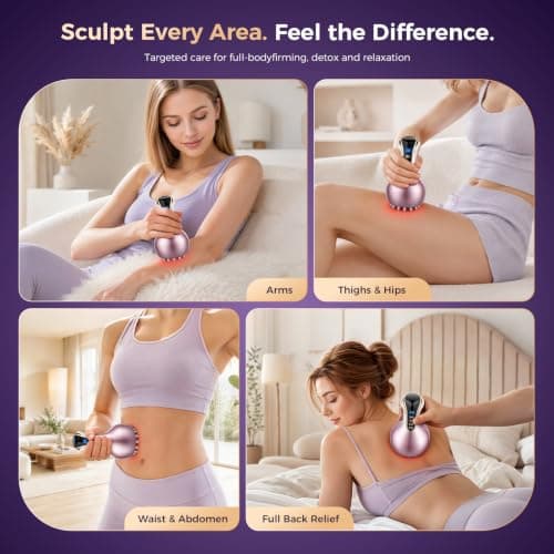 Lihsykds Lymphatic Drainage Massager & Anti Cellulite Massage Tool,Helps Reduce Stretch Marks & Cellulite，for Belly, Arms & Legs,Body Sculpting Machine with Microcurrent, Light, Heat & Vibration - Thumbnail 6