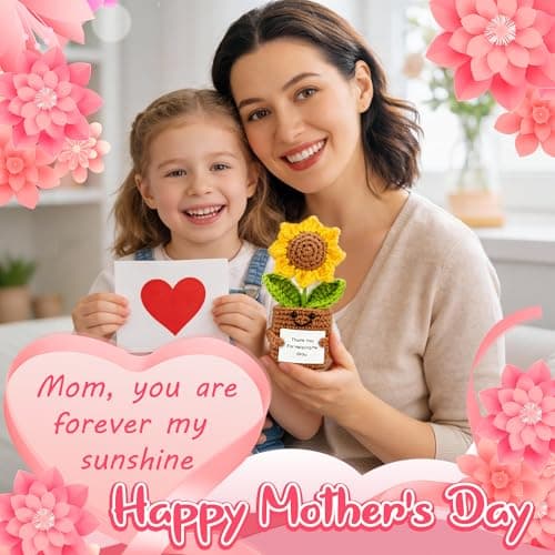 Birthday Gifts for Mom from Daughter Son,Mom Gifts Set w/Handmade Crochet Sunflower & Insulated Tumbler,Cool Women Gifts Ideas for Mothers Day,Unique Presents for Mom,Mommy,Mother in Law - Thumbnail 3
