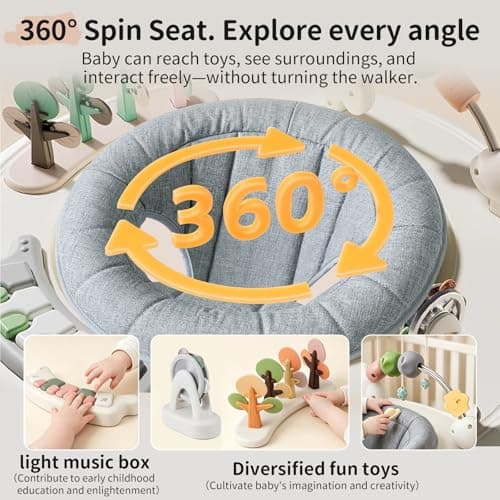 5-in-1 Musical Light Baby Walker, Featuring a Unique Building Block Table Mode, Standing Table, Bouncer, and Stroller Modes. Sturdy Construction with Adjustable Height, Suitable for Babies 6 Months+ - Thumbnail 3