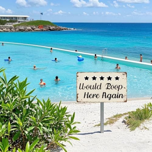 Carastora Retro Tin Bathroom Sign – 8x12 Inch Funny Wall Decor with Star Review Style – Great for Toilet Door, Outhouse, or Cabin Washroom Decor - Thumbnail 3