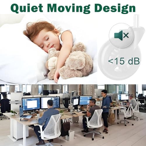 TESUMI Office Chair Wheels 3 Inch Roller Blade Rubber Chair Casters Replacement, Heavy Duty Quiet No Scratch Gaming Chair Wheel for Hardwood Floor Carpet, Set of 5, 11mm Universal Fit/Not for 1KEA - Thumbnail 6