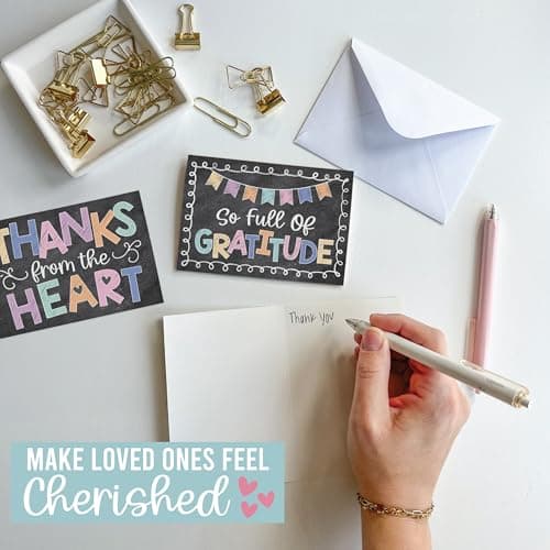 Hadley Designs Bulk Thank You Cards with Envelopes - 54 Kids Thank You Cards For Teachers, Cute Thanks Blank Cards and Envelopes, Fun Appreciation Note Card for Birthday, Baby Shower & Small Business - Thumbnail 5