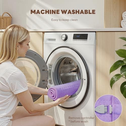 Aheadpret Electric Heating Pads for Neck and Shoulder,3 Hours Auto Shut Off,6 Heat Levels,12" x 24" Heating Pads,Machine Washable,Birthday Gifts for Women and Men,Purple - Thumbnail 6