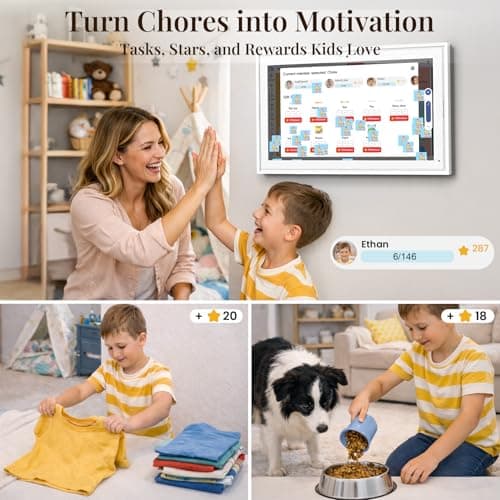 15.6" Electronic Wall Calendar & Digital Family Planner, 2K Smart Touchscreen Display with Video Call, Chore Chart & Shared Family Schedule, 4+64GB, Wall or Desk Mount, Interactive Calendar Organizer - Thumbnail 4