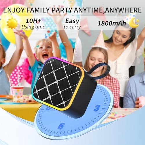 Mini Portable Karaoke Machine with 2 Wireless Mic,Home Karaoke System for Kids,Travel/Birthday Parties/Holidays,Bluetooth Speaker with Carry Handle,Ideal for Ages 3-12 - Thumbnail 3