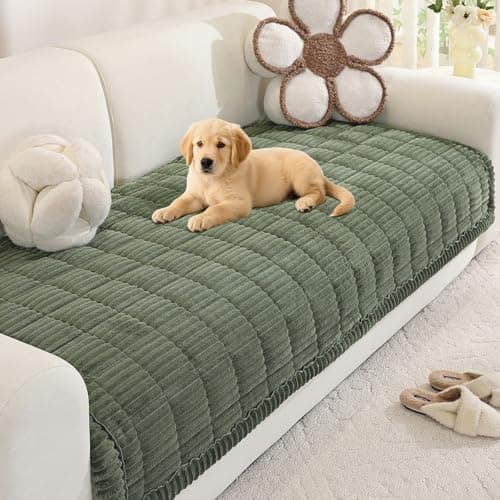 Royhom Couch Cover for Dogs Washable, Soft Thick Pet Couch Covers for Sofa, Pawcart Couch Protector Pet Friendly, Furniture Covers Dog Mat for Couches and Sofas (Green, 35.4 x 82.7 Inch)