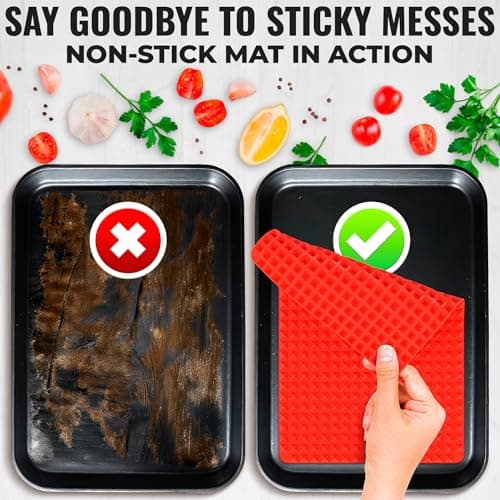 16x11.42" Non-Slip Red Pyramid Baking Mat - Easy to Clean Pyramid Pan Silicone Baking Mat with Air Circulation System - Tear- and Heat-Resistant and Flexible Oven Mats for Cooking, Roasting & BBQ - Thumbnail 4