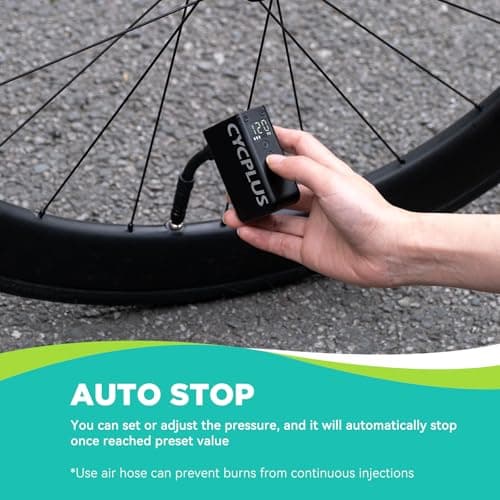 CYCPLUS Tiny Electric Bike Pump AS2Pro, 120g, Aluminum Alloy Shell, Black - Thumbnail 5