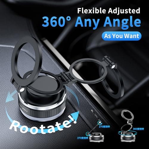 LENEZEN 2025 Upgraded Vacuum Magnetic Phone Holders for Your Car, 360° Adjustable Foldable Magsafe Suction Cup Phone Mount for iPhone [98+LBS Suction+4200gf Magnet] Car Truck Accessories for Men Women - Thumbnail 3
