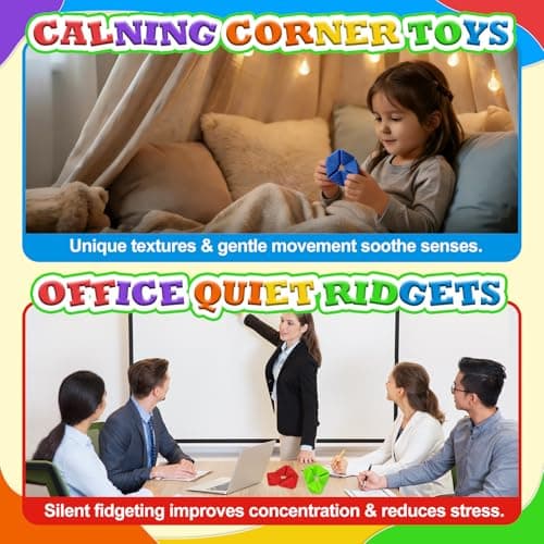 Fidget Toys for Kids - Quiet Sensory Fidget Toys for ADHD, Anxiety & Stress Relief, Non-Toxic Durable Fidgets for Classroom, Home & Travel, Perfect Sensory Toys for Toddlers & Teens - Thumbnail 5