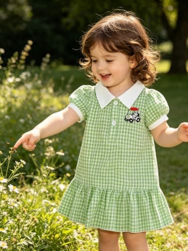 Toddler Girl Dress Kids Short Sleeve Dresses Outfits for Kids - Thumbnail 3