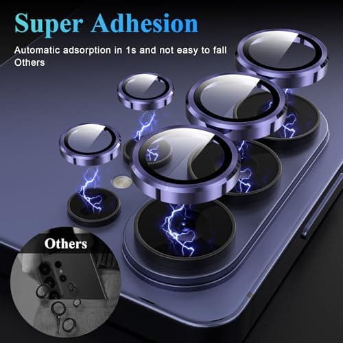 YWXTW Camera Lens Protector for Samsung Galaxy S26 Ultra, [5X Stronger] Individual Metal Ring Tempered Glass Camera Cover for Galaxy S26 Ultra Accessories, Anti Scratch, 1 Set - Thumbnail 5