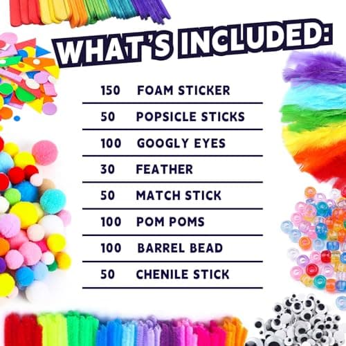 Itopstar Arts and Crafts Supplies Kit Craft Set for Kids-Art Supplies Kids Art Supplies for Preschool, Homeschool and Kindergarten DIY Crafting Projects - Thumbnail 2