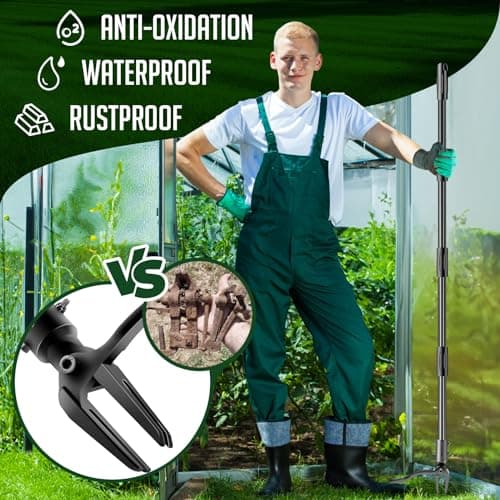 BabyNora Weed-Puller-Tool-with-Long-Handle, 63" Adjustable Stand Up Weeding Tool with Heavy-Duty 4-Claw Weeder for Effortless Weeding Without Bending, Pulling, or Kneeling - Thumbnail 5