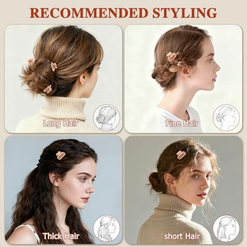 2026 Premium Durable Hair Claw Clip for Women, Original Italian Designed Strong Grip Hair Bang Clips for Thin Hair, No Slip Jaw Clips with Gift Box for Christmas Birthday Girls, 1.2" Pink Minimal - Thumbnail 2