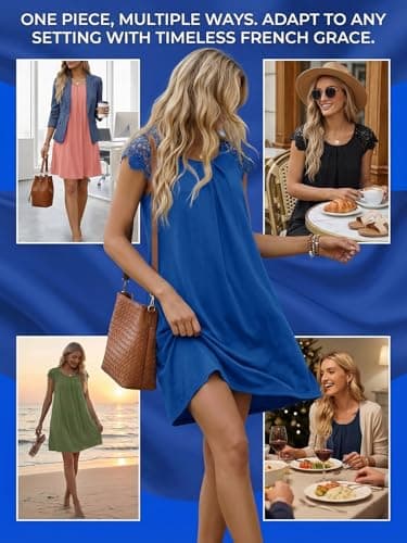 Wenrine Womens Tshirt Nightgown Short Sleeve Soft Sleepwear Casual Sleep Dress with Pockets Army Green - Thumbnail 5