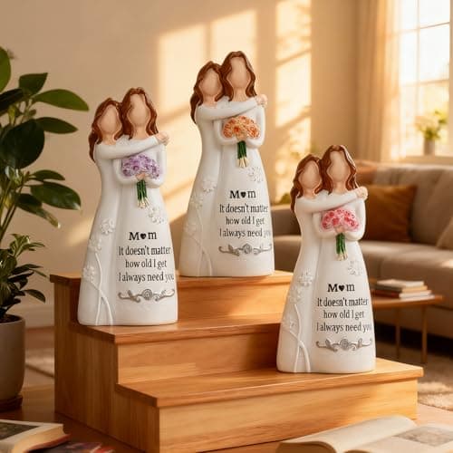 Ocosy Mother Daughter Figurine from Daughter, Sentimental Keepsake, Mom Birthday Gifts, Decorative Sculpture, White - Thumbnail 5