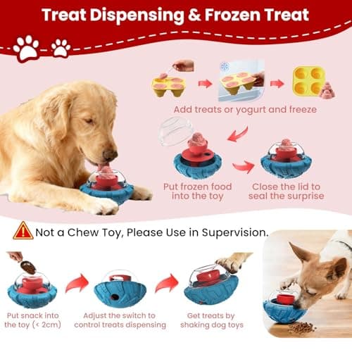 YINEYA Interactive Dog Toy, Puzzle Toy with Adjustable Treat Dispensing & DIY Frozen Treats, Dog Enrichment Toys to Keep Them Busy and Mental Stimulation - Thumbnail 4