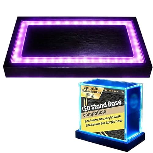 BIU-BOOM LED Display Base for PKMN ETB Acrylic Case, RGB Wooden Light Base for Elite Trainer Box & Booster Box Display, Etb Acrylic Case LED Stand for Trading Card Collectibles (Case Not Included) - Image 1