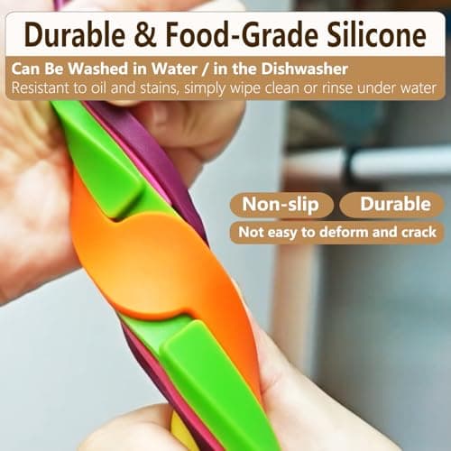 Foldable Silicone Trivets for Hot Dishes, Pots, Pans, X-Shaped Heat Resistant Folding Trivet Mats Stand, Set of 6 Non-Slip Expanding Hot Pads, Modular Color Mix & Match Table Protectors, Multi-Color - Thumbnail 4