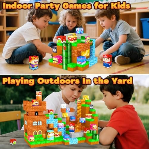 Magnetic Blocks Kids Toys & Games, Magnetic Building Cubes Montessori Construction Sensory Toys for 3-5 5-7 6-8 8-13 Year Old Boys Girls, Toddler for Ages 3+ Birthday Decorations Party Favors Gifts - Thumbnail 5