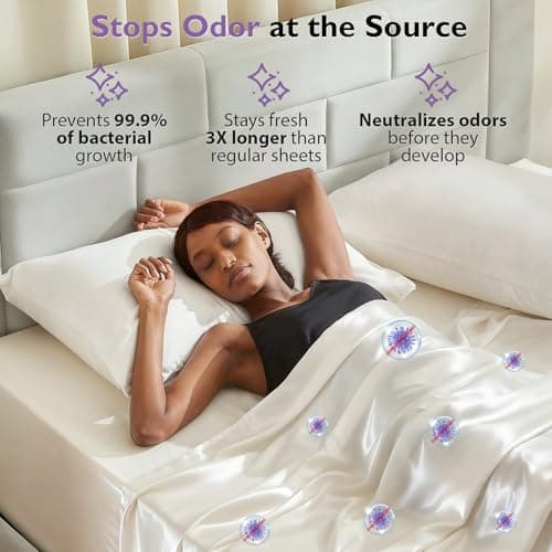 Silver Infused Pillowcases – Cooling Pillow Cases with Silk, Softness Breathable Temperature-Regulating Pillow Cover, Odor Control Freshness Sleep for Hot Sleepers - King 20"x36”, 2 Pack, White - Thumbnail 6