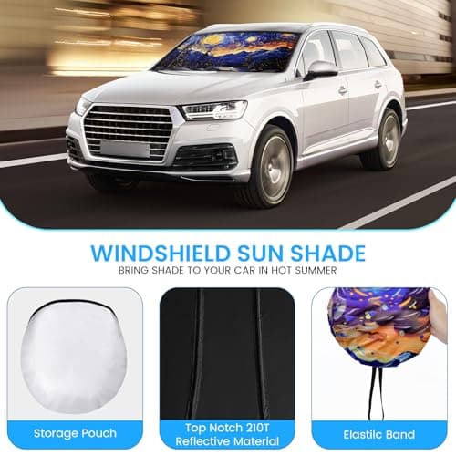 Foldable Windshield Sun Shade for Car – 240T Reflective UV and Heat Shield with Storage Bag | Keeps Interior Cool - Thumbnail 5