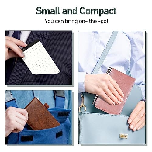 WEMATE 10 Pieces Notepad Holder Set Pocket Notebook - Included Mini Pocket Notepad Holder Set with 8 Memo Book Refills and Metal Pen for Meetings, Daily Records, and Notes 3 x 5 Inch (Brown) - Thumbnail 5