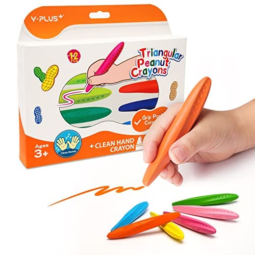 YPLUS Triangle Crayons for Kids - Washable Toddlers Crayons 12 Colors, Non Toxic Handwriting Posture Correction Coloring Art Supplies - Image 1