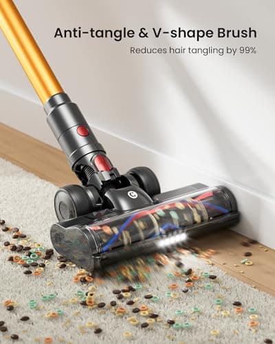 Cordless Vacuum Cleaner, 65KPA 650W 70Mins Stick Vacuum Cordless with Three Suction Modes, Self-Standing&LED Touch Screen, Anti-Tangle Brush, Vacuum Cleaners for Home/Pet Hair/Hardwood Floors/Carpet - Thumbnail 4