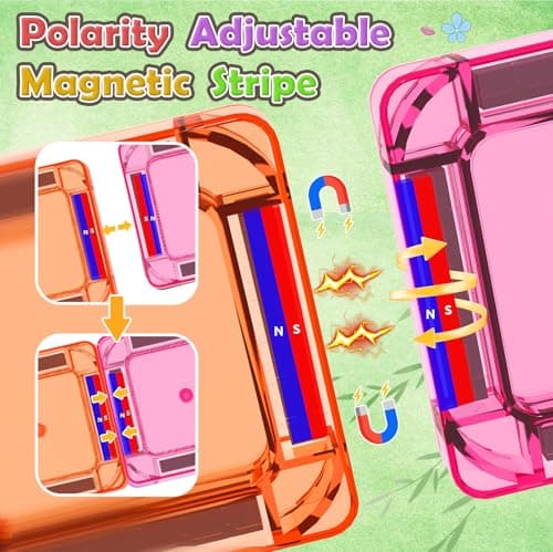 ORZbb 65PCS Mini Magnetic Tiles Toddler Travel Essentials Set with Case, Magnetic Building Blocks Sensory Montessori Preschool Learning Toys Gifts for 3-8 Year Old Boys Girls - Thumbnail 4